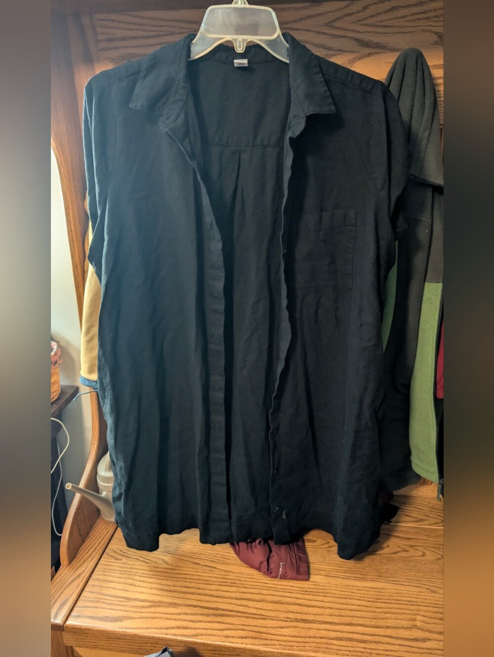 Old Navy Black Lightweight Button-Front Swim Coverup